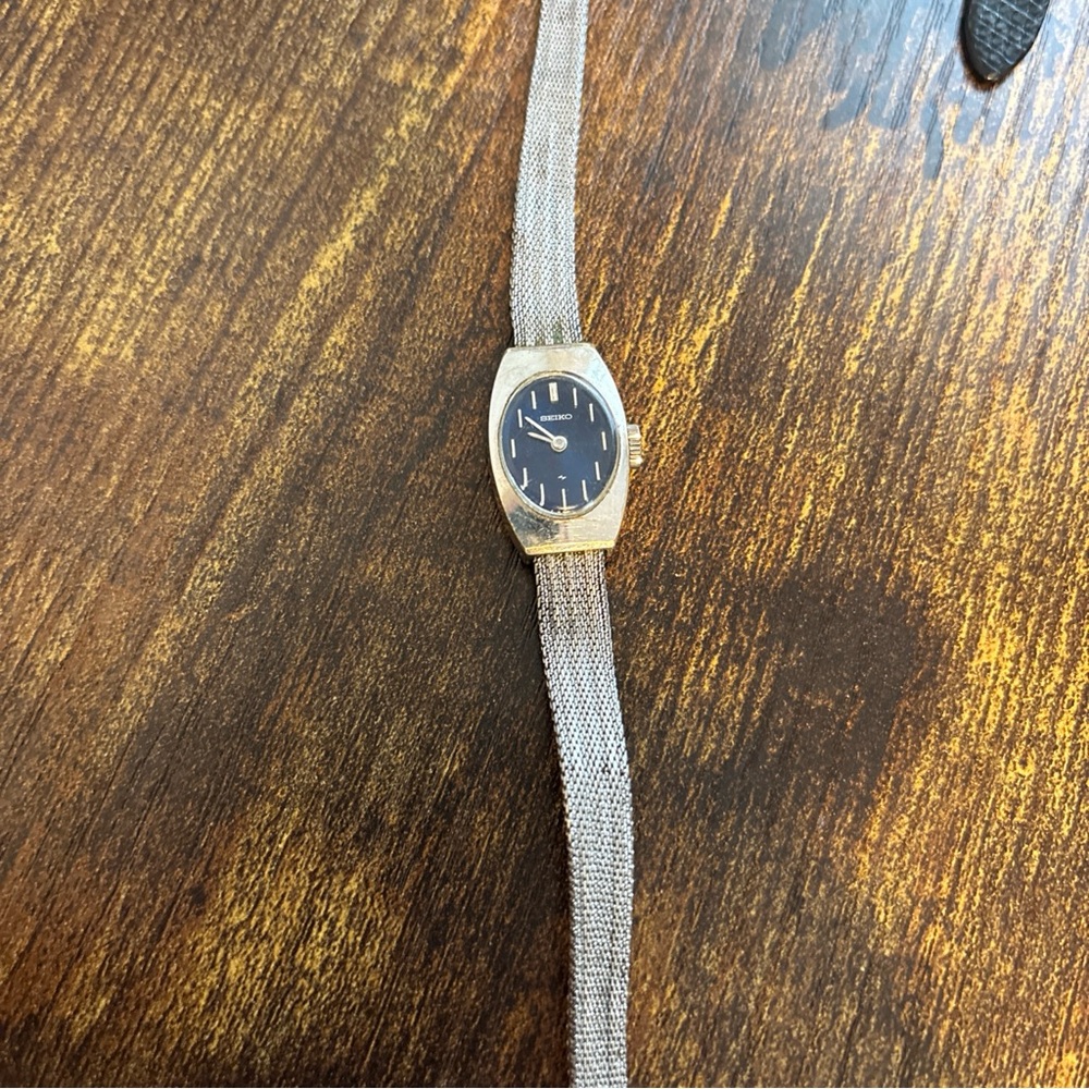 Seiko Silver Watch with Blue dial women